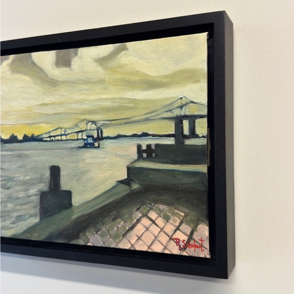 Original framed Landscape oil Painting with Black Frame | 8x10 inch artwork - Picture 3 of 5